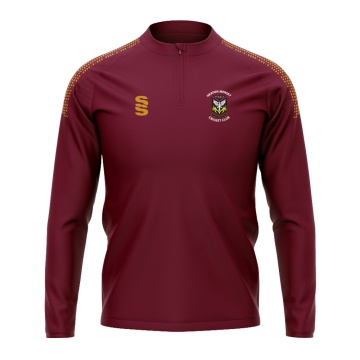 Heaton Mersey Elite 1/4 Zip Performance Top - Mens - Maroon