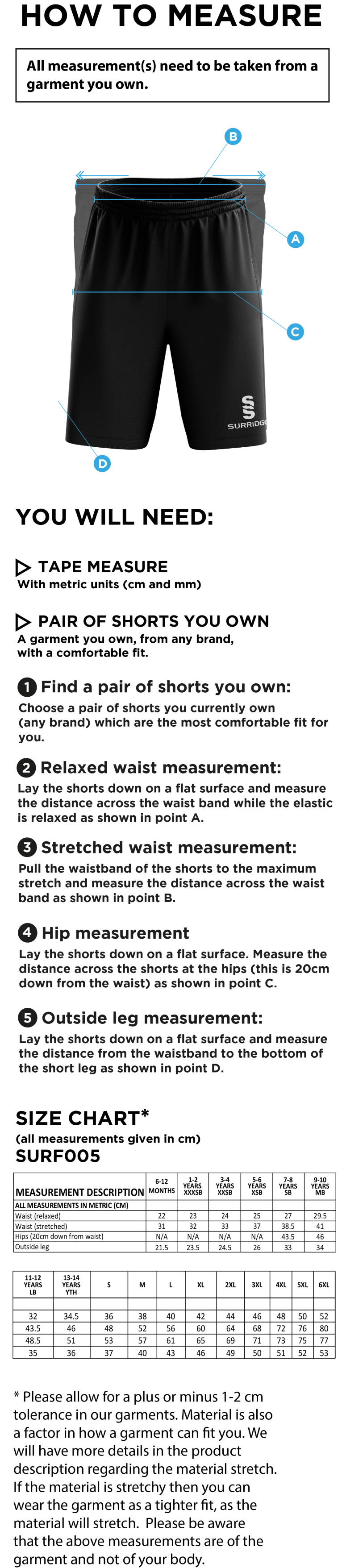 Heaton Mersey Match Short Maroon - Size Guide